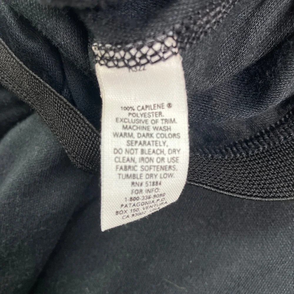 Patagonia Mens L Capilene Base Layer Pants Black Thermal Leggings Made USA